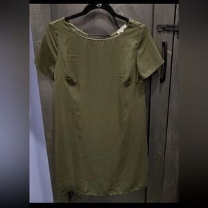 Charlotte Russe Olive Green Short Sleeve Shift Dress